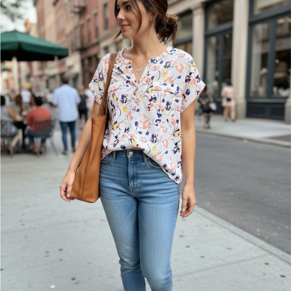 Jacquelin Smith Elegant Floral Women's Blouse